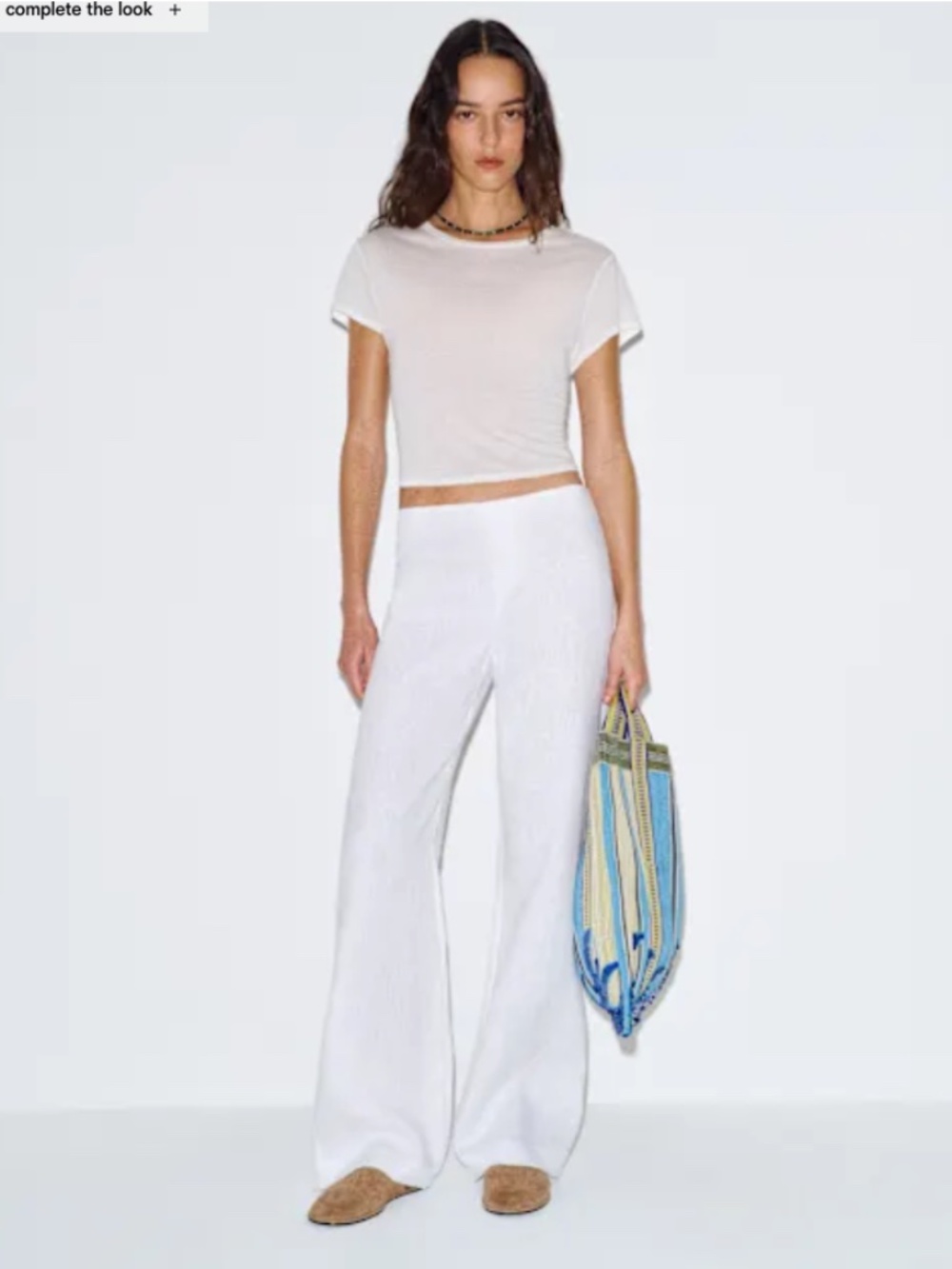 Reformation Vida White Linen Low Rise Pant